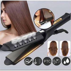 Hot Selling Professional Steam Hair Straightener Wide Flat Iron 4 Level Adjustable Temperature Tourmaline Ceramic Hair Care Styling Tool