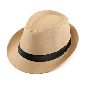 Plain Men Fedora Brown Cowboy Straw Cap