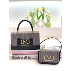 Natalie 2-in-1 Handbag with an "M" Logo – Elegant Designer Mini Bag Set