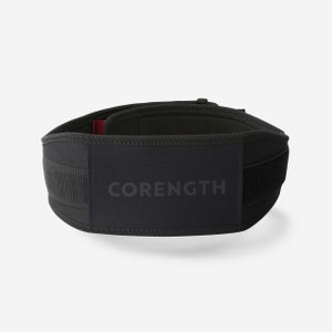 CORENGTH Weight Training Belt With Dual Nylon Closure - Black
