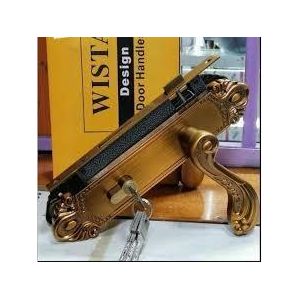 Wista Metal/Steel/mahogany main Door Lock set. High-Quality, Heavy-Duty Security. Rust-Free Cylinder Lock with Keys-Gold/Brass/Coffee finish