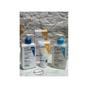Complete skincare Set: Hydrating minaral suncreen+moistruring cream+SA smoothing cleanser
