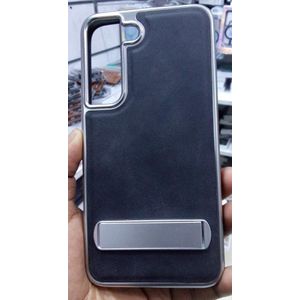 Premium Leather Kickstand Case for S25 – Luxury Shockproof Magnetic Stand Cover with Soft-Touch Finish (Black)