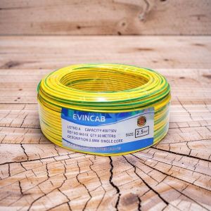 Evin  Yellow Green 2.5mm Single Core Flame Retardant Resistant to Moisture Indoor Electrical Wiring Cable