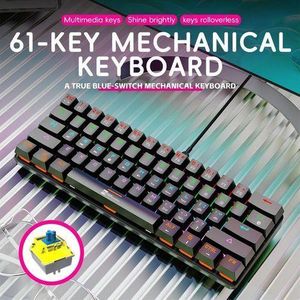  Keyboard 61-key RGB Blue Switch Gaming Black