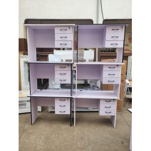 Modern White Wooden Office Desk Table Study Computer Workstation With Drawers Lockable Storage Executive Office Table Home Study Desk 1.2metres