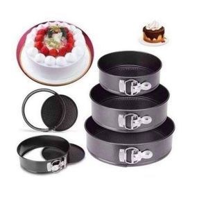 3 round  Baking Tins set with removable bottom 