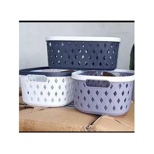 New Design Multi Colored Plastic Storage Basket Organizer Dustproof Thickened PP Multipurpose Home Storage Box Large 37x25x15cm Durable Home and Office Organization Solution