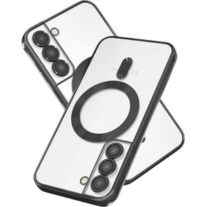 Black Electroplated Magnetic for MagSafe Shockporoof Transparent Case Cover for Samsung Galaxy S21 FE