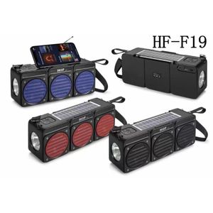 TWS FM Radio and Wireless High Bass Speaker with Solar Panels Charging, Stereo Subwoofer Portable with Flashlight Radio/TF/USB