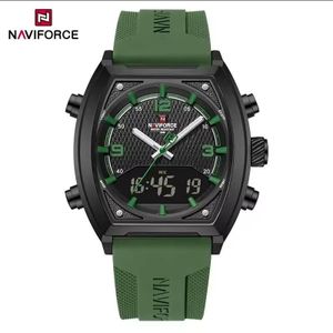 Naviforce Men's Dual Time 3ATM Water Resistant Rubber Wrist Watch