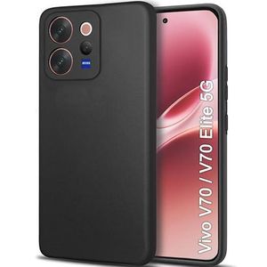Org  Vivo V70 / V70 Elite 5G  Slim Fit Protective Design Ultra Matte Finish  Camera Protection Bump Soft Silicon Back Cover Case - Black)