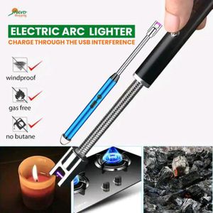 USB Rechargeable Electronic arc BBQ lighter Windproof, Flameless Ignition Lighter for Kitchen, Barbecue, Candles, Camping Fire place, Gas Stove Lighter
