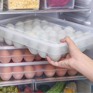 34pcs Egg Organizer Tray with Lid Stackable Egg Holder Container for Refrigerator