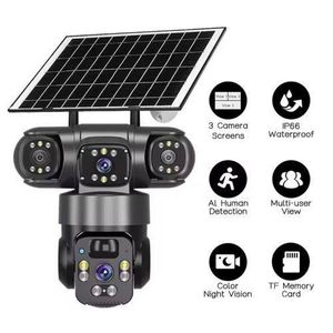 Wireless Solar Powered Security Camera with Dual Lens