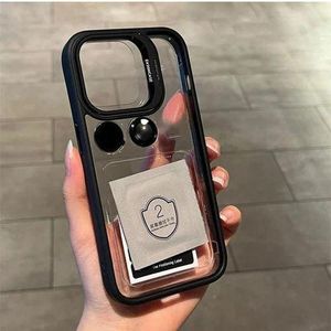 Metal Stand Bracket Case with Camera Metal Ring Lens Protector for iPhone 15 Plus