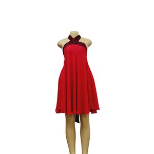 Red Halter Neck Flare Dress