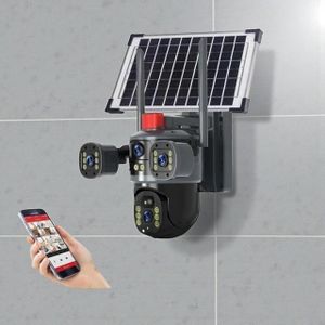 V380 Pro 12MP 4G Sim card PTZ Rotating Multiple Lens Waterproof And Durable Easy Installation Maintenance Free Outdoor Security CCTV Solar Camera