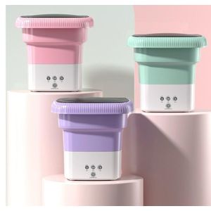 Pink foldable washing machine