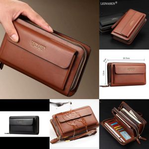 High-end Business Model Clutch Bag Genuine Leather Wallet for Women Double Zipper Anti Scratch Waterproof Coins Slot Elegant Fashion Gift 20.5x12x4cm Premium Ladies Purse