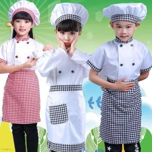   *3pcs Black and white Children Professional Chef costume*