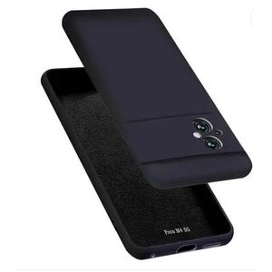 Soft Flexible Silicone Case for Poco M4, Shockproof Anti-Scratch Slim TPU Protective Back Cover (Black)