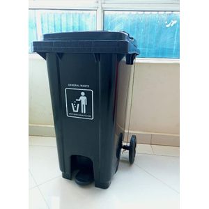 Waste Bin with Wheels and pedal 100LITRES-Black