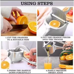 Heavy Manual Juicer Fruit Press Stainless Steel Hand Citrus Press for Home and Kitchen Fresh Juice Extraction Easy Cleaning Durable Design