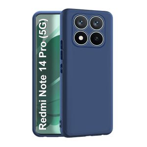 Soft Flexible Silicone Case for Xiaomi Redmi Note 14 Pro, Shockproof Anti-Scratch Slim TPU Protective Back Cover (Blue)