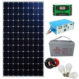 Solarmax 200 Watts Solar Panel Special All Weather Fullkit + 150AH Battery + 600Watts Solar Inverter + 30 Ah Charge Controller+5 bulbs + dropping cable+EXTENSIONs