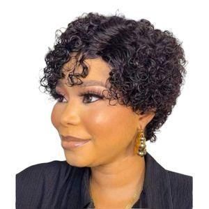 Human blend water curl wig 