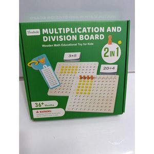 Multiplication and Division Board Learning Tool for Kids Educational Math Game Wooden Tabletop Board for Early Math Skills Development and Classroom Practice