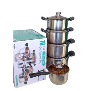 JP 10PCs Stainless Steel Cookware Set