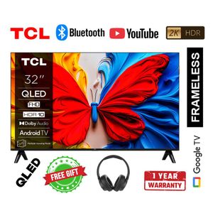 TCL 32S5K 32" QLED Full HD Smart Google TV - HDR 10, Dolby Audio, Frameless Design ( Free Headphones )