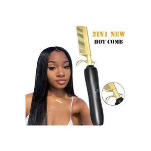 Professional Straightening Irons - Hot Comb Hair Straightener Ceramic for Women Beard Straightener for Men Electric Hot Comb Press Comb