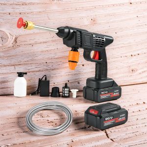 Plug And Play Space Efficient Compact Design Portable 96V Cordless Rechargeable Pressure Washer Gun Machine