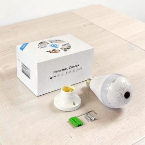 Alarm Detection Real Time Monitoring View Panoramic 1080P Wireless Security Light Bulb Camera 