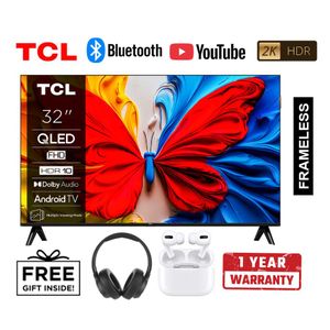 TCL 32S5K 32" QLED Full HD Google TV - HDR10, Dolby Audio,QLED TV 2K HDR, Frameless Design ( 1 Year Warranty )