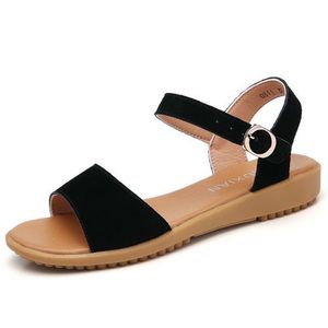 Fashion Ladies' Flat Shoes Open Toe PU Leather Womens Sandals