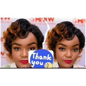 Short human hair closure wig 