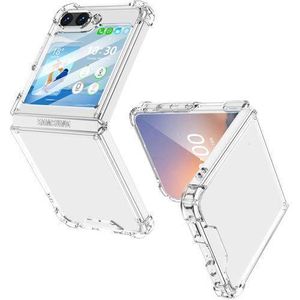 Clear Galaxy Z 5 Flip Case for Samsung Flip 6 Full Cover Shockproof Slim Anti-Fall Phone Protection Case Crystal for Z Flip 6 (2024)-Clear