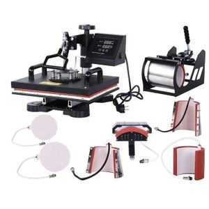 8 in 1 Heat Press Machine Digital Heat Transfer Sublimation Print Machine T-Shirts Mug Plate Cap Cup Swing Away Heat Transfer Machin