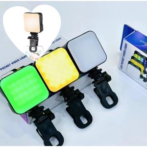 AY-83 Pocket LED Selfie Ring Light – Mini RGB Portable Video Light for Photography, Video Recording, and Live Broadcast