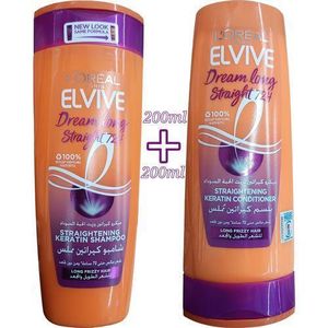 Beauty Elvive Dreamlong Straightening 72H Keratin Shampoo+Conditioner l'òreal