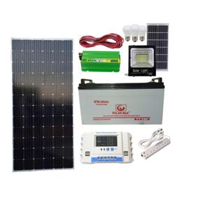 Phoenix 350 Watt Solar panel all weather +200ah solar battery +600 Watts  solar power imnverter +30ah solar charge controller +3 Dc bulb +Extension +5m red,5m black cable +Free 200 Watts  solar flood light