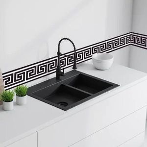 Self Adhesive PVC stripped Skirting Trim wall decorative border for kitchen.10*240cm