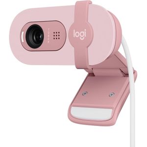 Logitech Brio 100 Full HD Webcam Rose 1080p Video Calling Camera Auto-Light Balance Built-In Microphone Privacy Shutter For Meetings, Streaming, Zoom & Teams