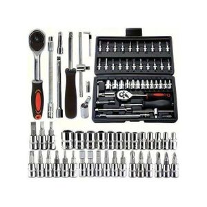 Vehicle Repair Tool 46 Pcs Mini Socket Wrench Set Box Spanner Socket Set - BLACK