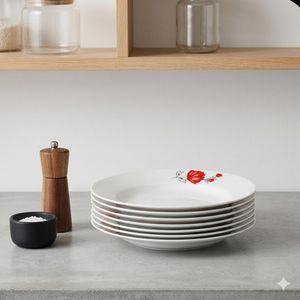 Set of 6PCS Premium Porcelain Floral Dinner Plates 8 INCH