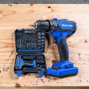 Main-one 	Dual Functionality High Torque Performance Professional Cordless Drill With Drilling And Impact Functions